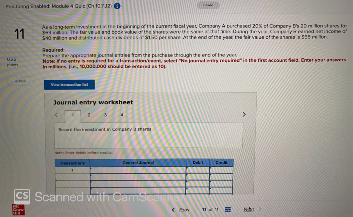 Proctoring Enabled: Module 4 Quiz (Ch 10,11,12)