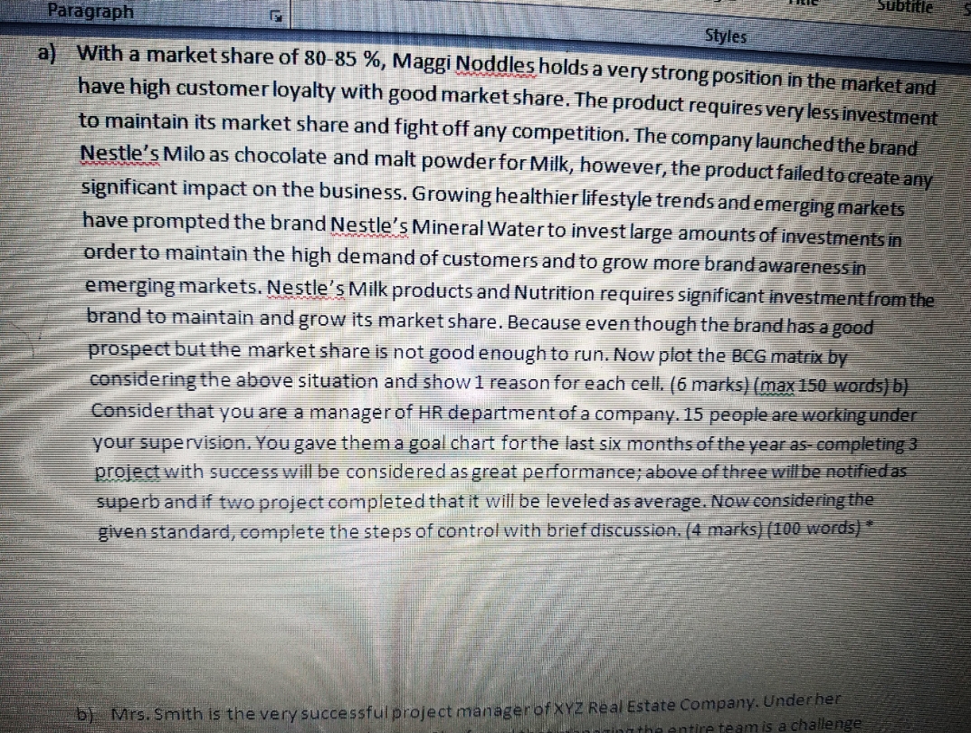 what is the a answer of the question ? Subtitle