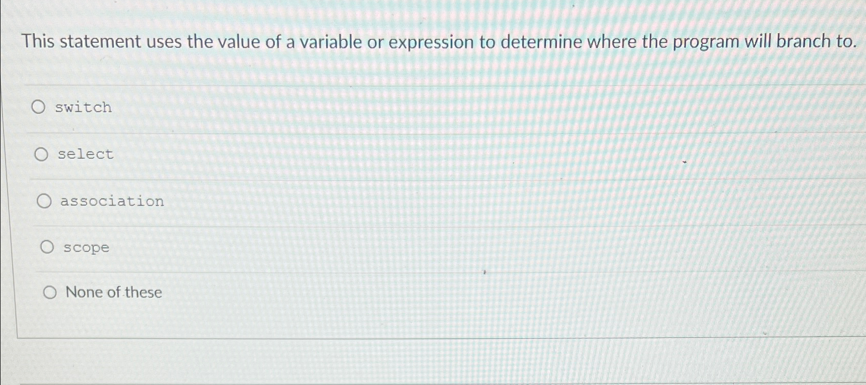This statement uses the value of a variable or