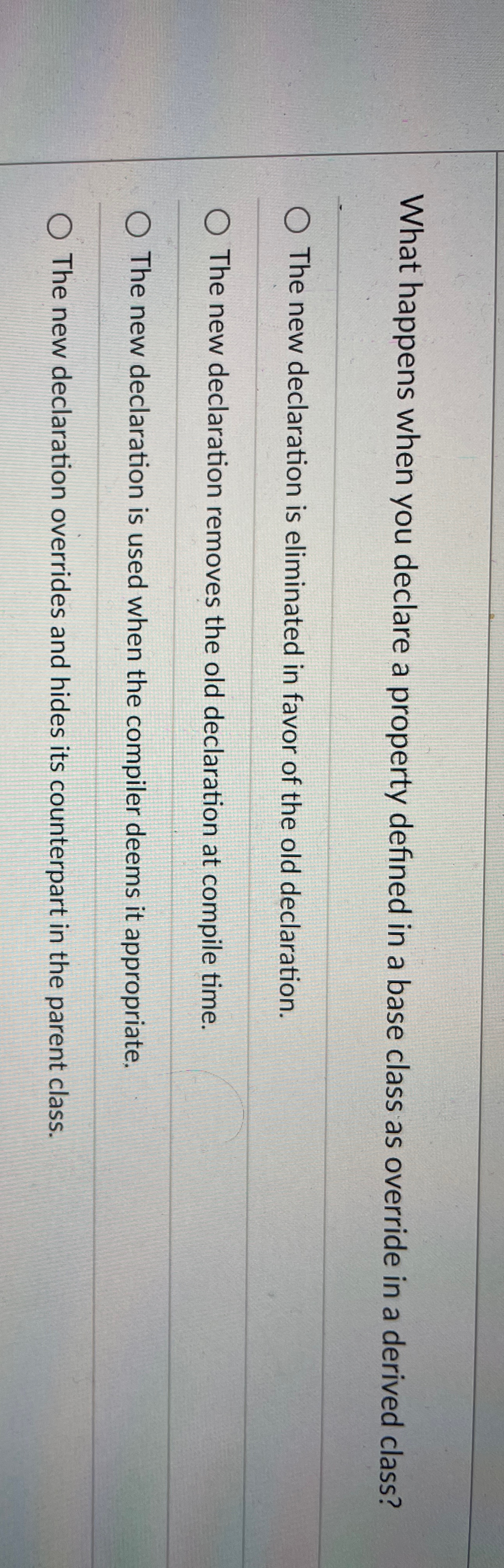 What happens when you declare a property defined