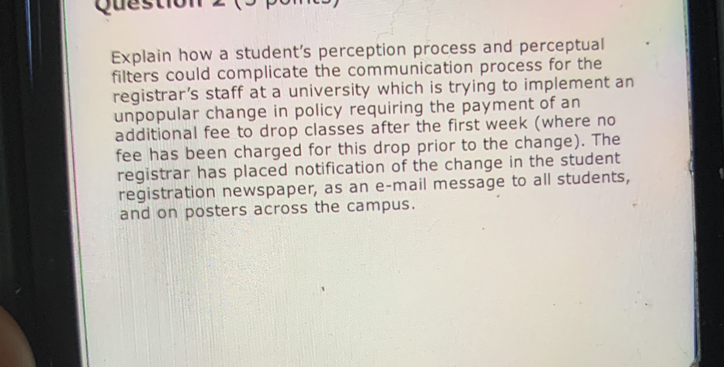 Explain it Question Explain how a student's