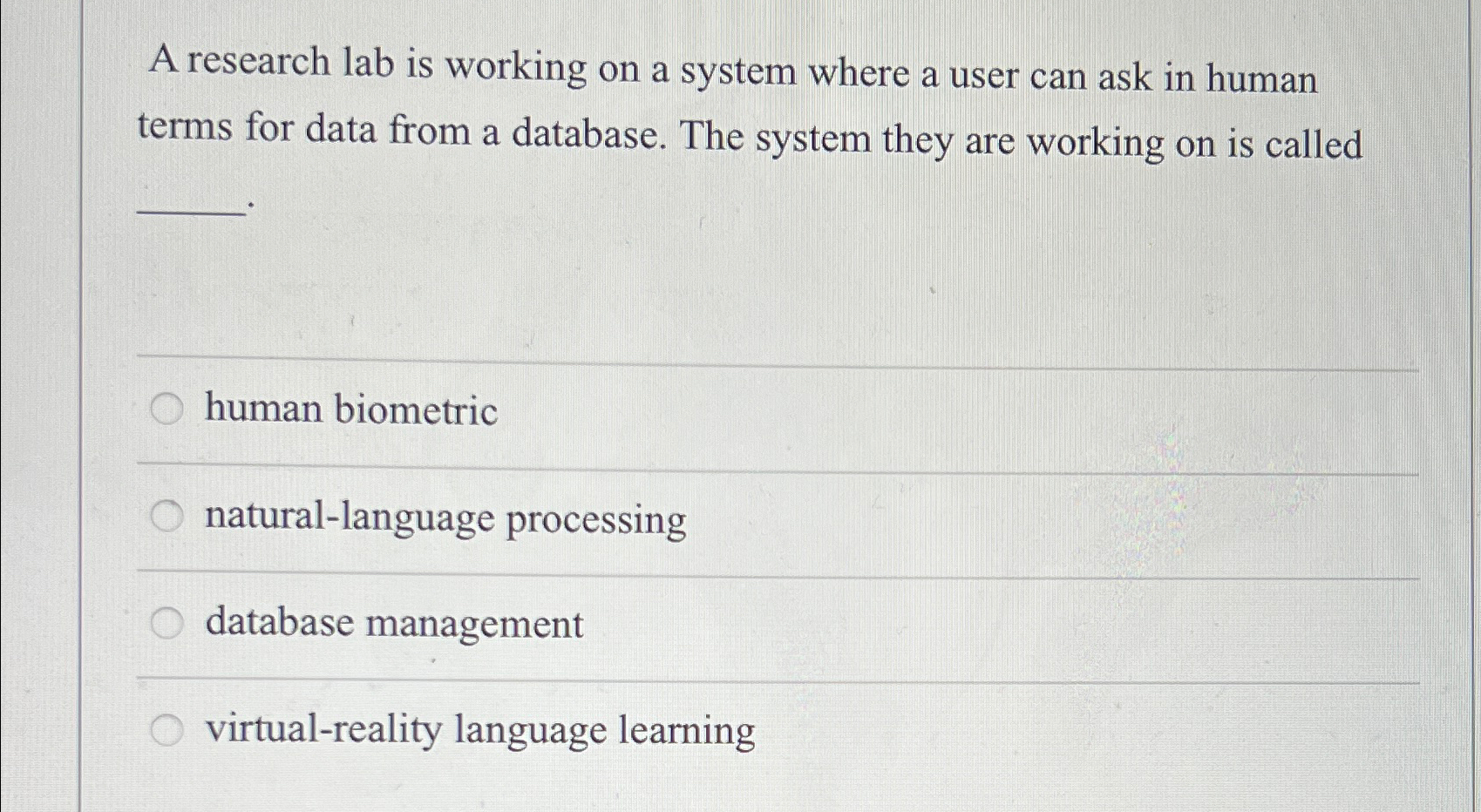 A research lab is working on a system where a