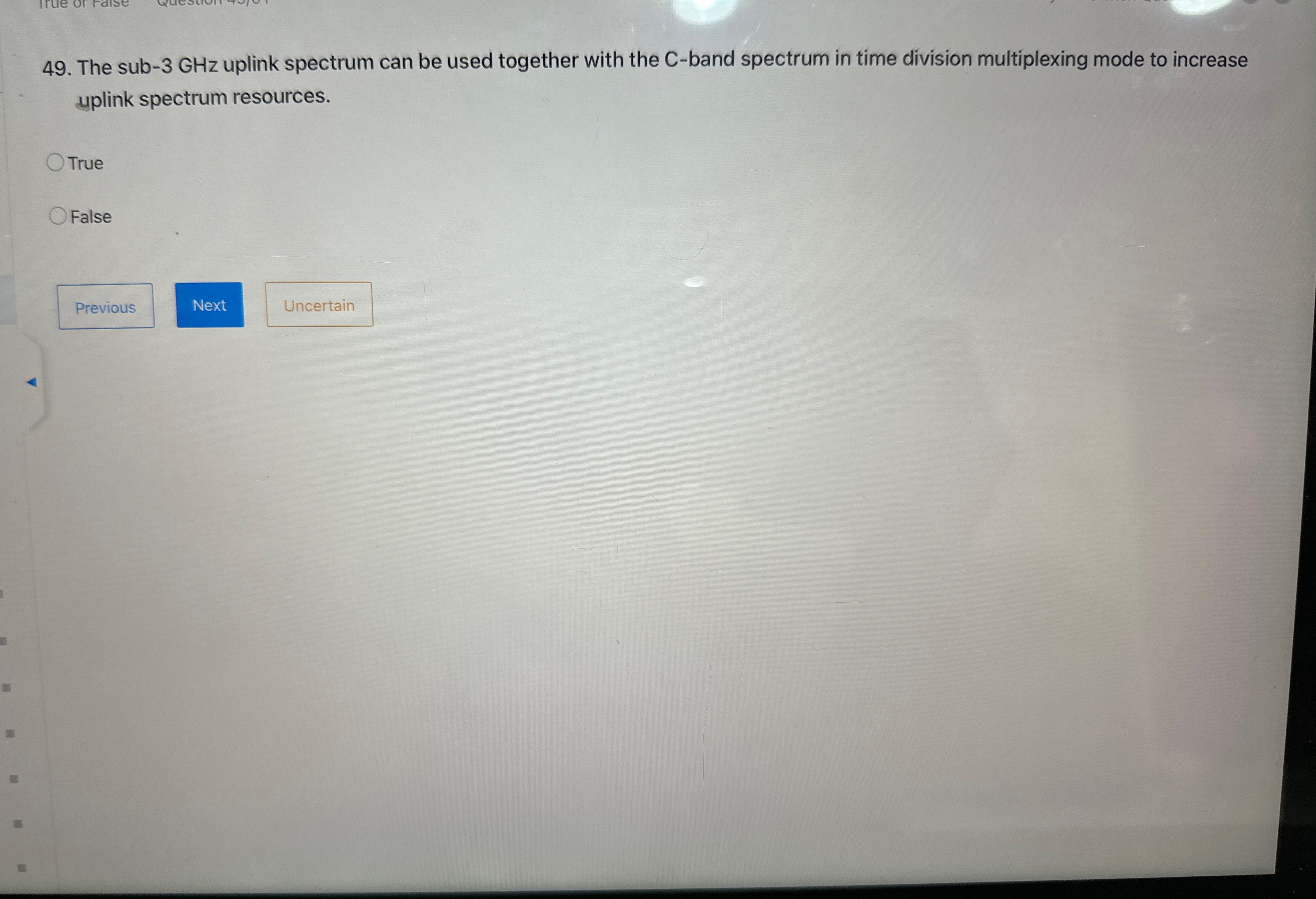 The sub - 3 G H z uplink spectrum can be used
