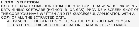 I: TOOL SELECTION EXECUTE DATA EXTRACTION FROM