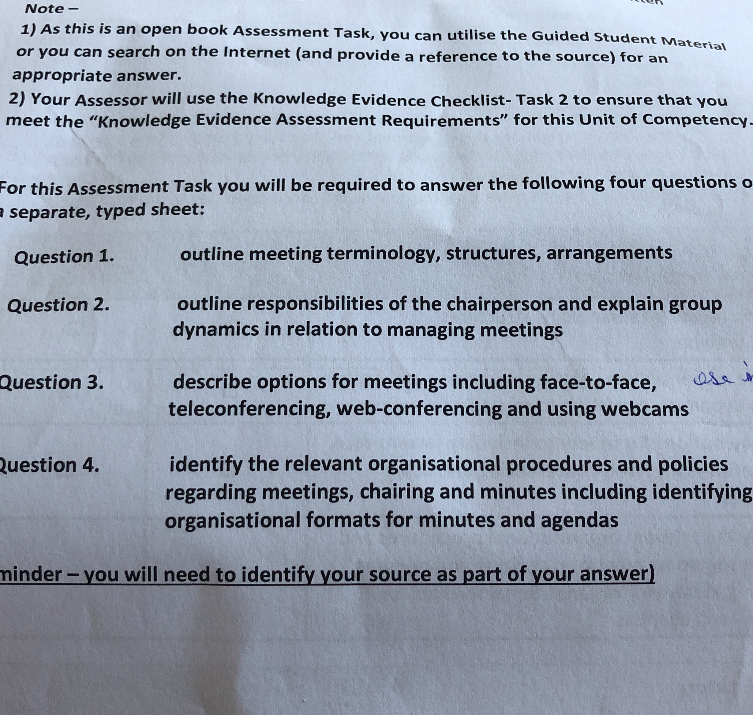 Cookery assignment BSBADM502 Note - 1) As this is