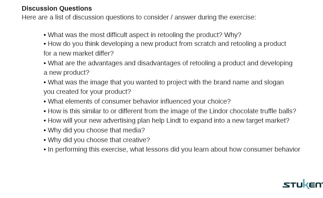 Discussion Questions Here are a list of