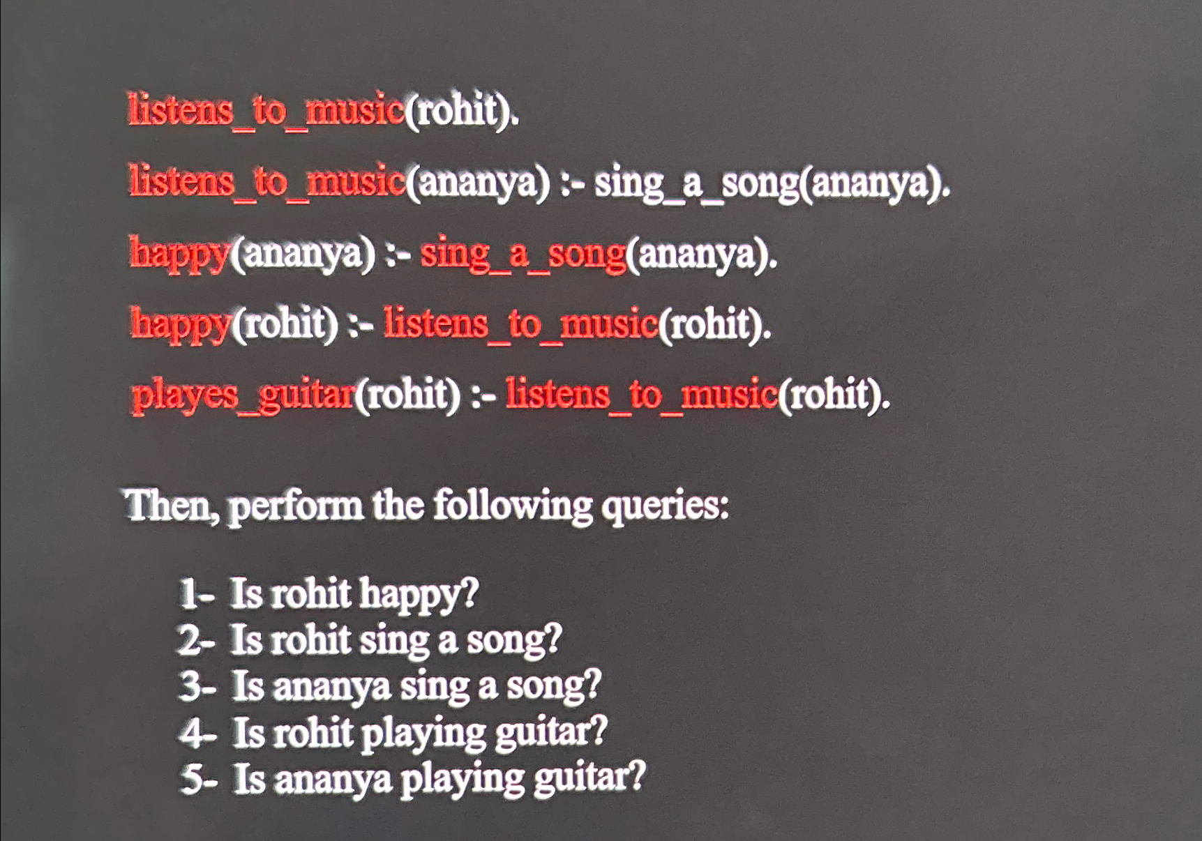 Tistens to _ music ( rohit ) . listens to _ music