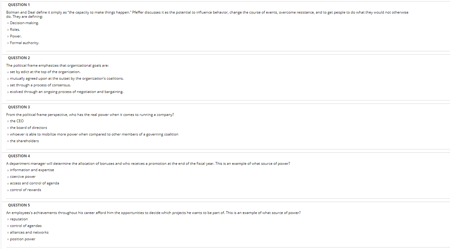 answer these question .only need choice QUESTION