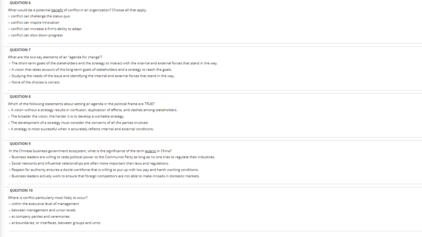 answer these question .only need choice QUESTION