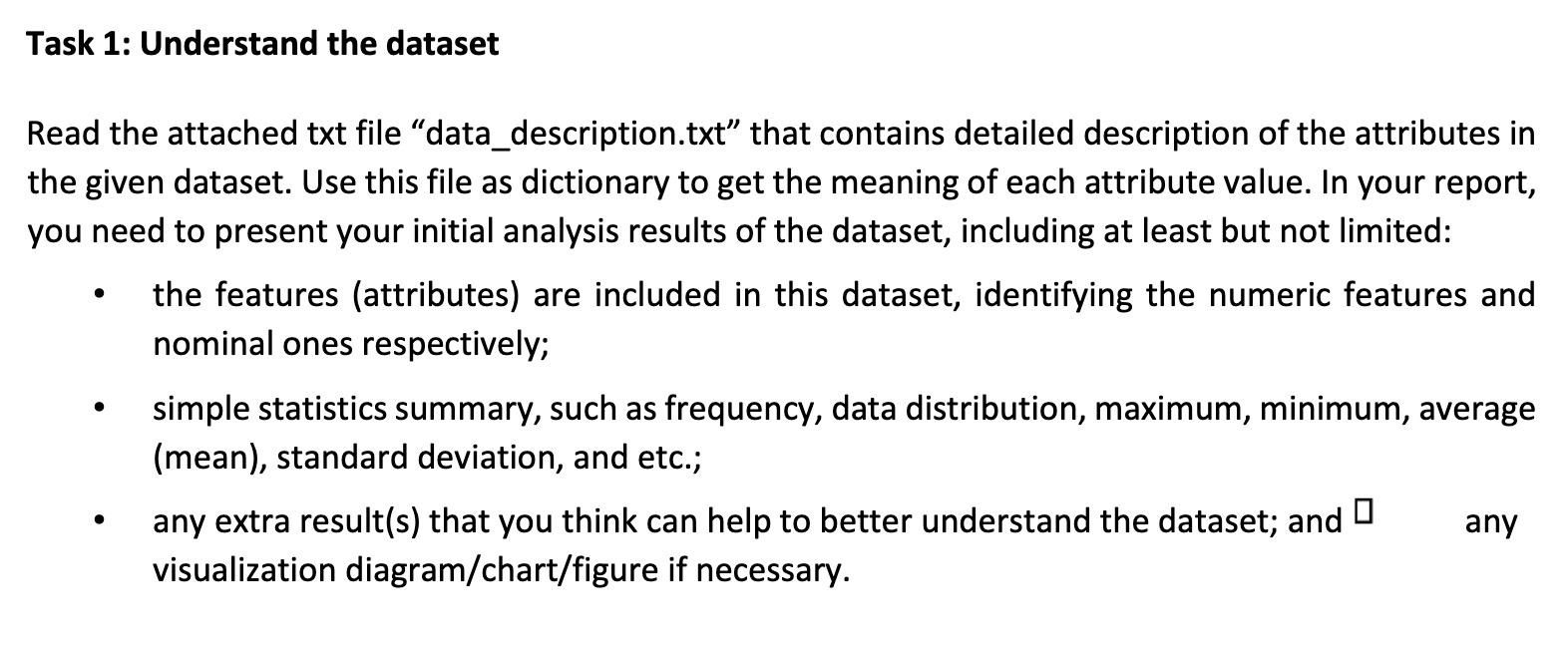 Task 1: Understand the dataset Read the attached