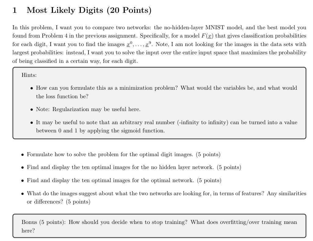 1 Most Likely Digits ( 2 0 Points ) In this