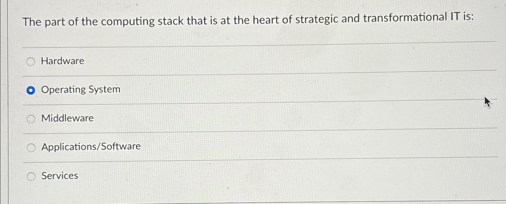 The part of the computing stack that is at the