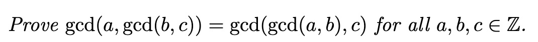Prove g c d ( a , g c d ( b , c ) ) = g c d ( g c
