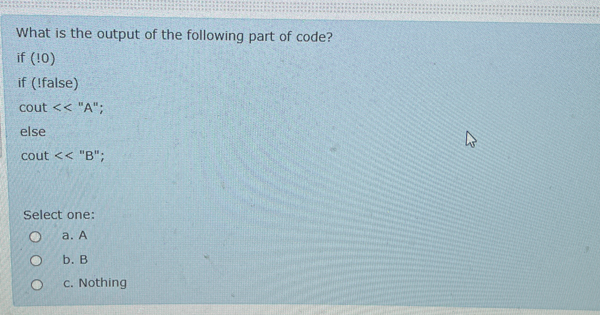 What is the output of the following part of code?