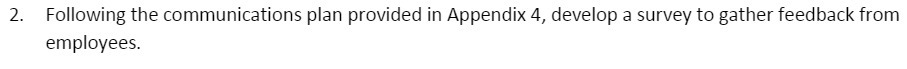 2. Following the communications plan provided in