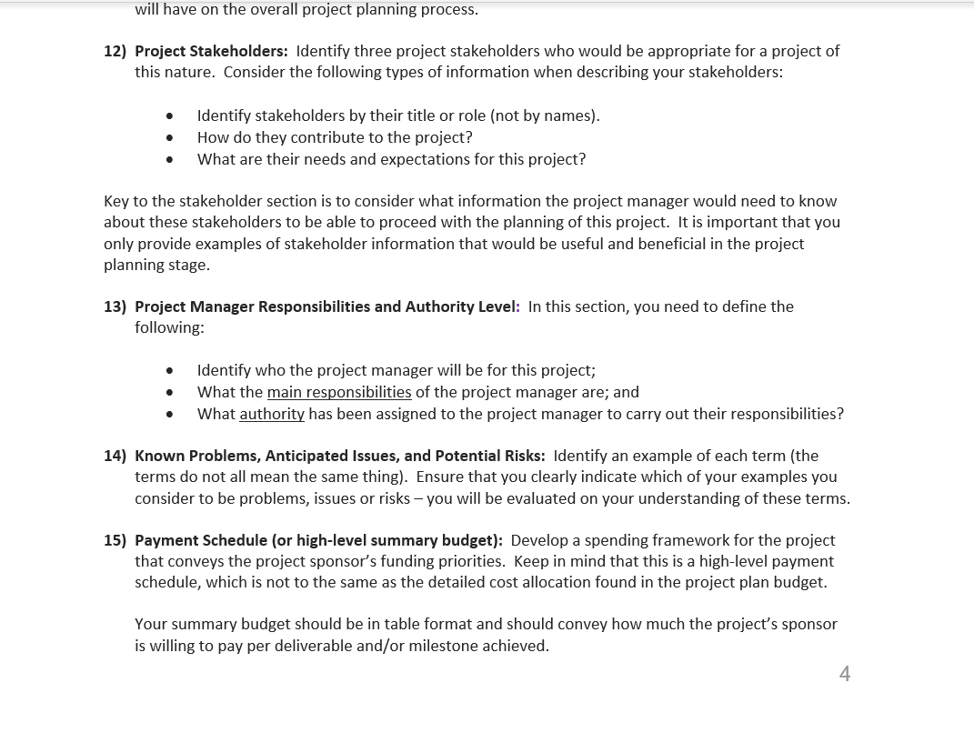 PROJECT CHARTERASSIGNMENT ASSIGNMENT In this