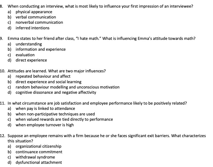 8. When conducting an interview, what is most