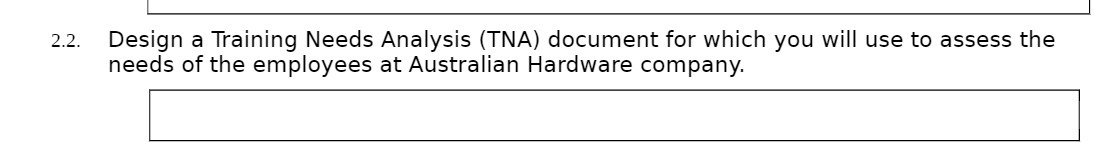 ll 2.2. Design a Training Needs Analysis (TNA)