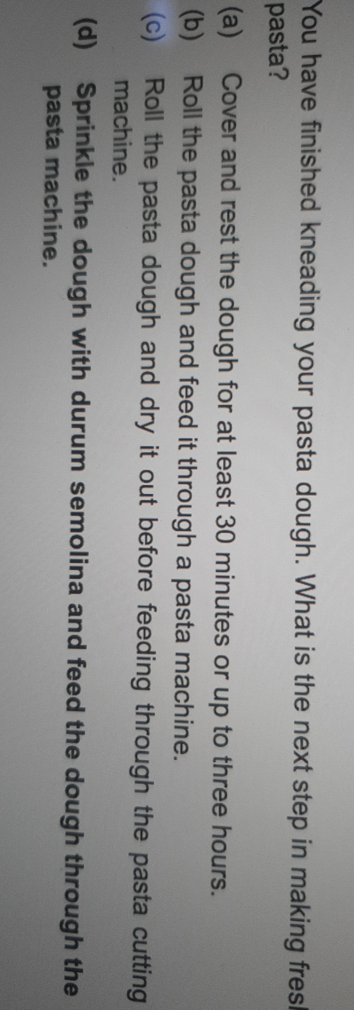 multiple choice question... which option is