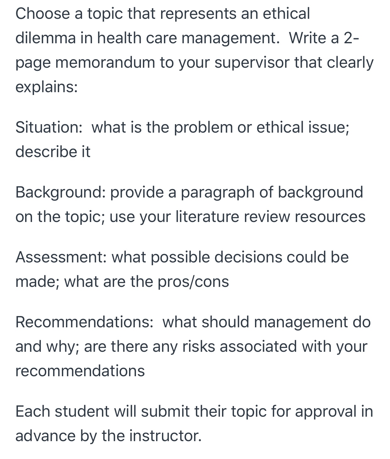 Choose a topic that represents an ethical dilemma