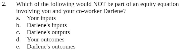 2. Which of the following would NOT be part of an