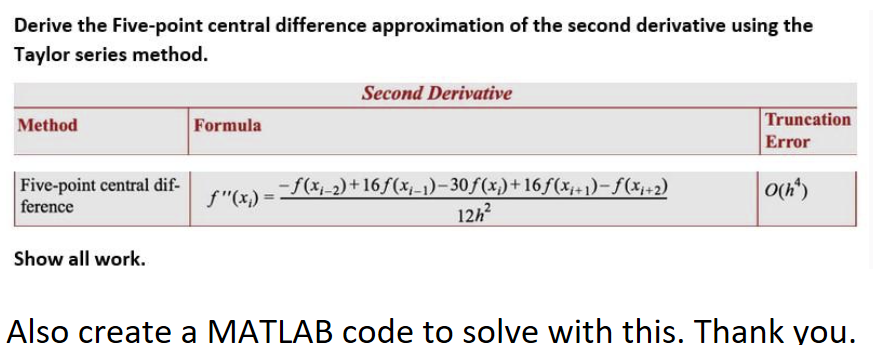 Also create a MATLAB code to solve this. Thank