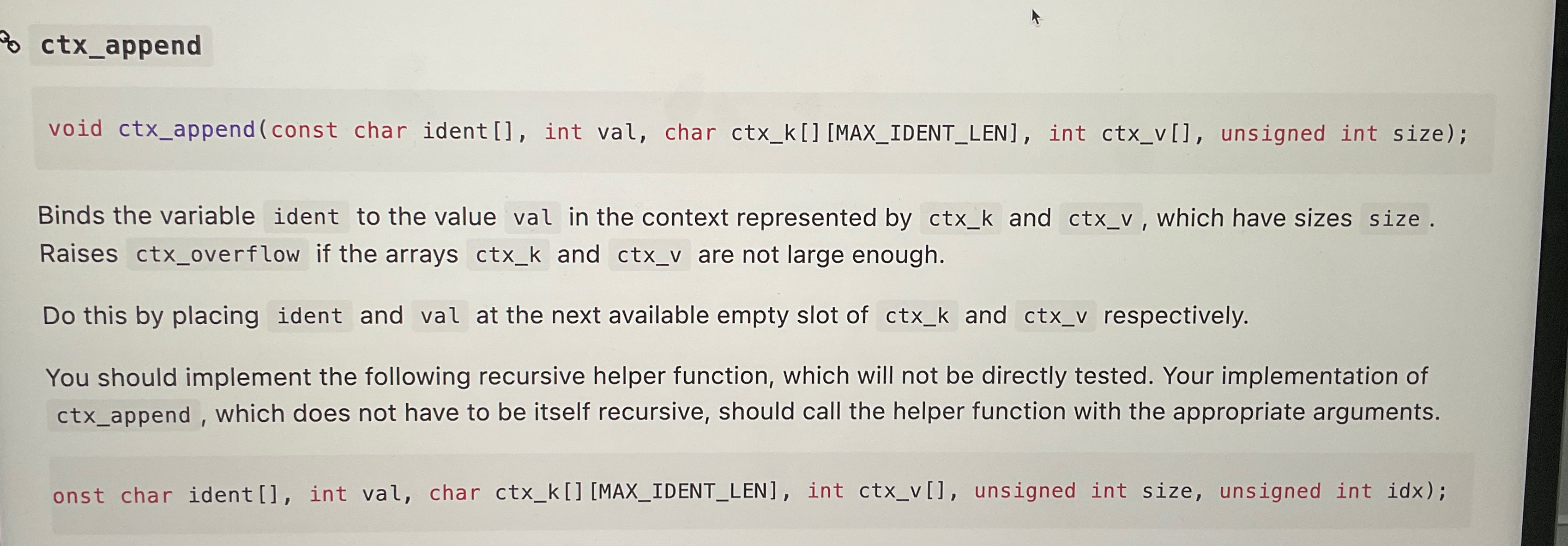 ctx _ append void ctx _ append ( const char ident