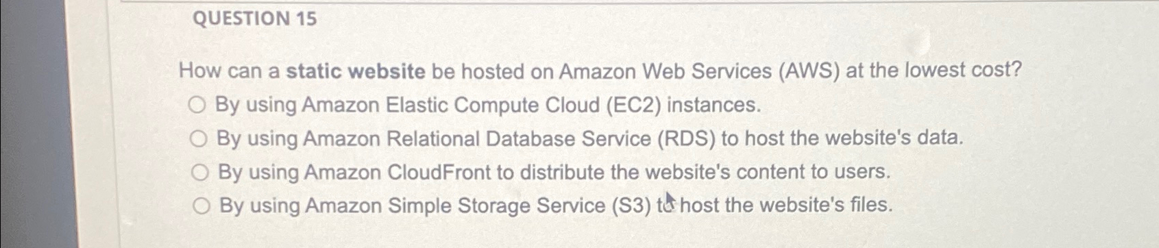 QUESTION 1 5 How can a static website be hosted