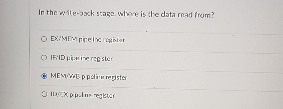In the write - back stage, where is the data read