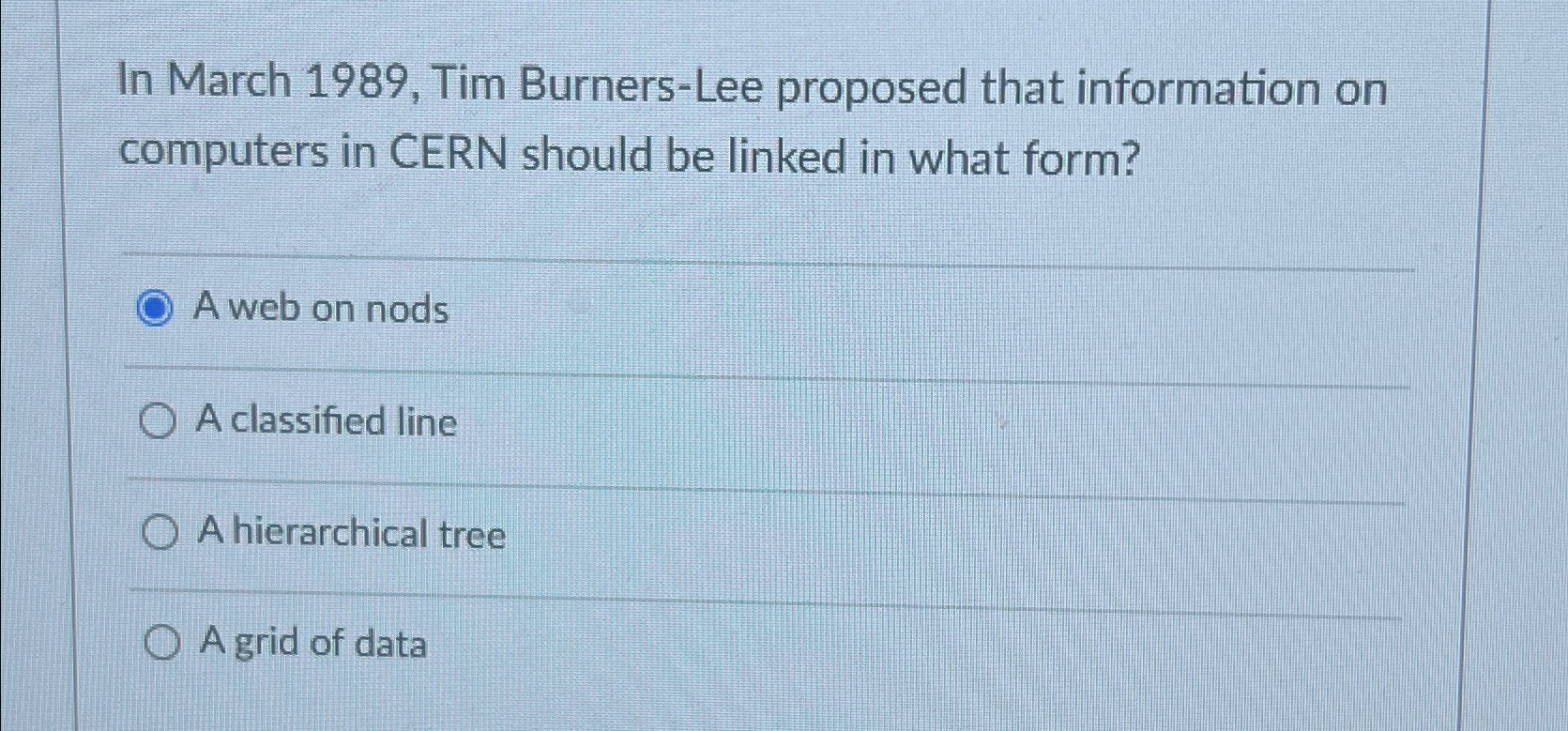 In March 1 9 8 9 , Tim Burners - Lee proposed