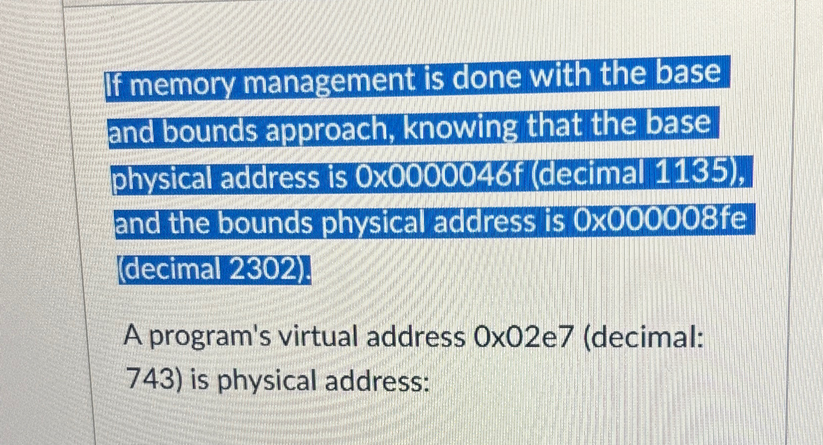 If memory management is done with the base and