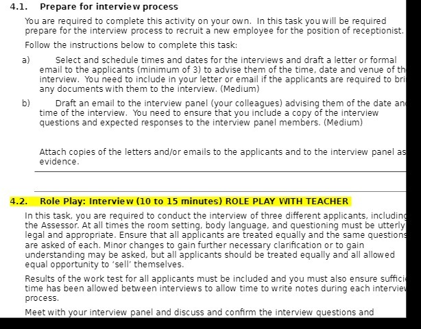 4.1. Prepare for interview process You are