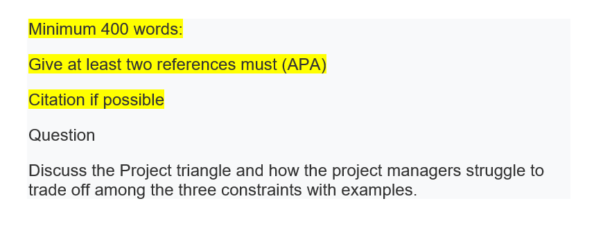 Minimum 400 words: Give at least two references