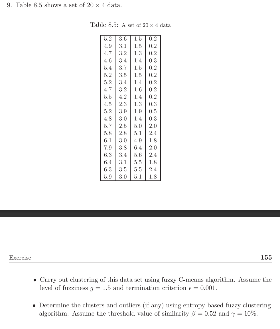 Write Matlab code using given data sets to Carry