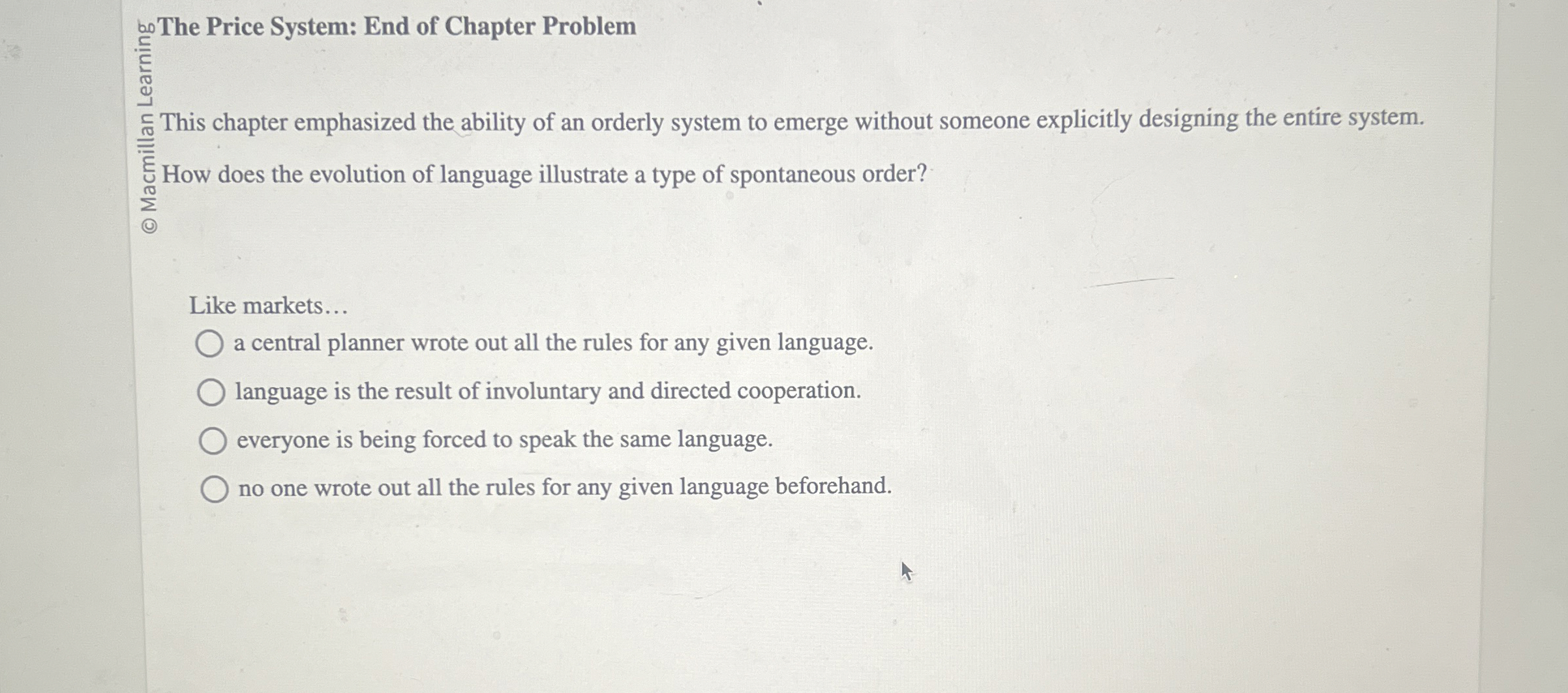 ? b o The Price System: End of Chapter Problem