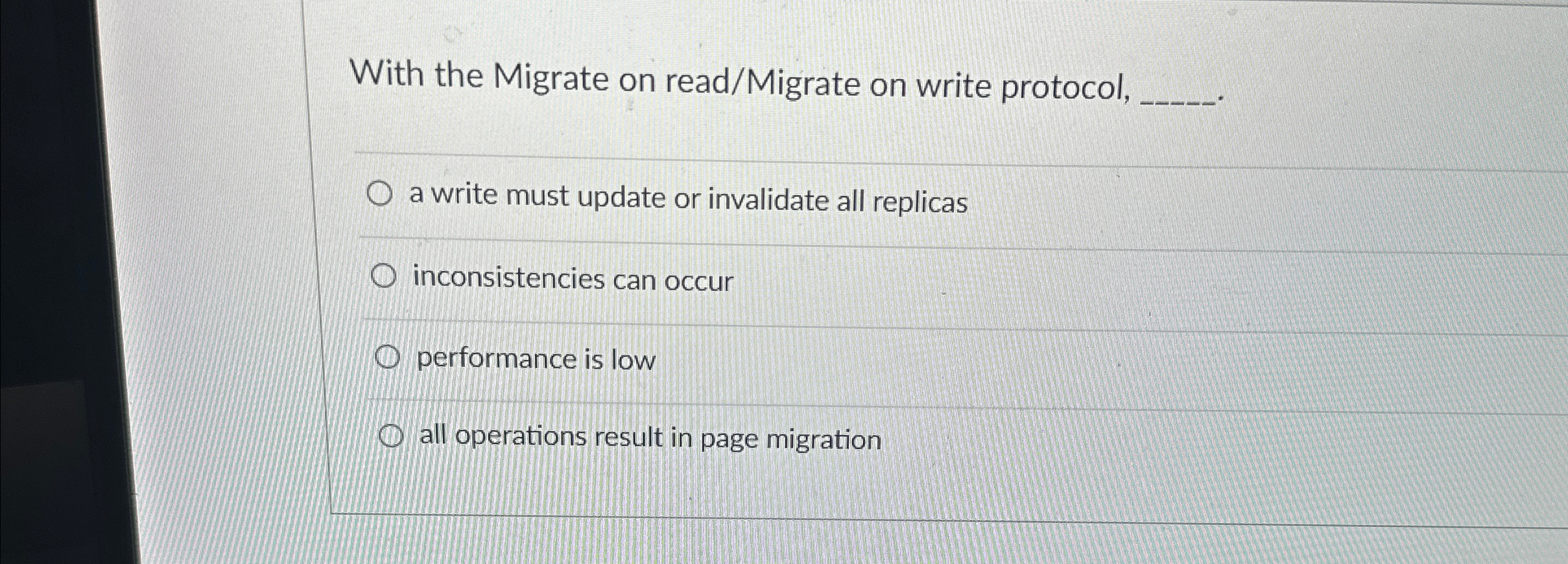 With the Migrate on read / Migrate on write