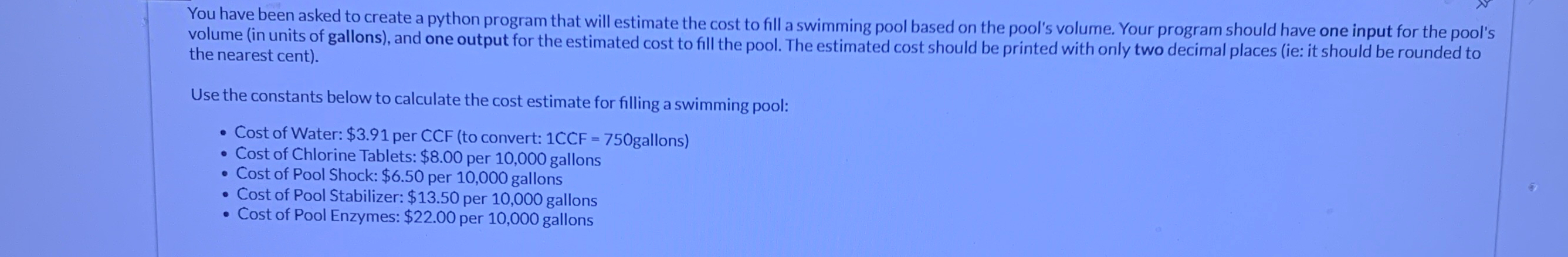 You have been asked to create a python program