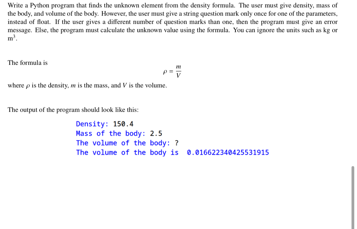Write a Python program that finds the unknown