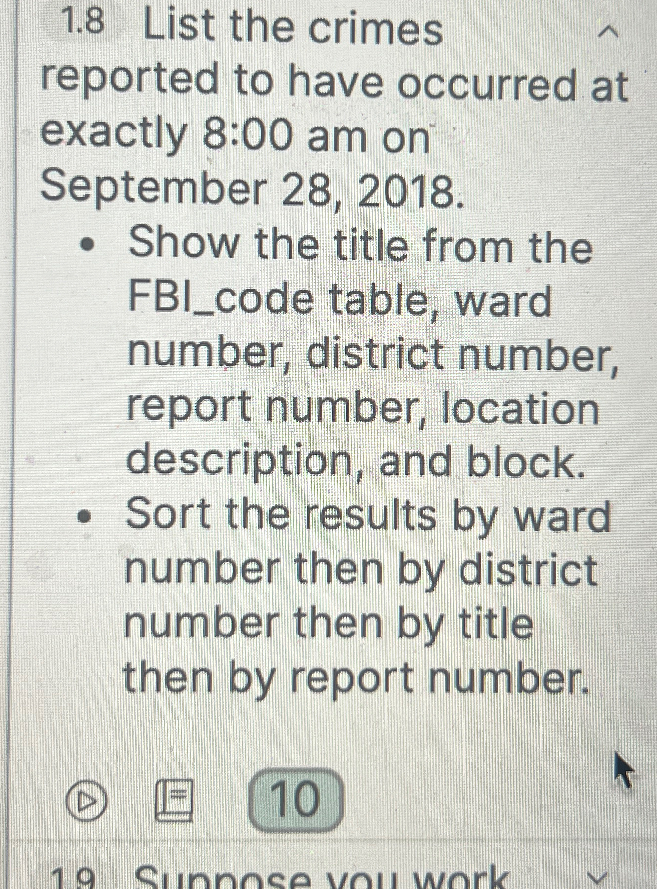 1 . 8 List the crimes reported to have occurred