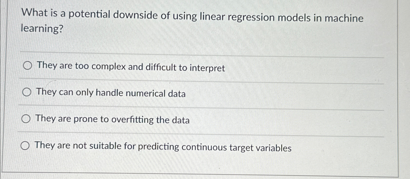 What is a potential downside of using linear