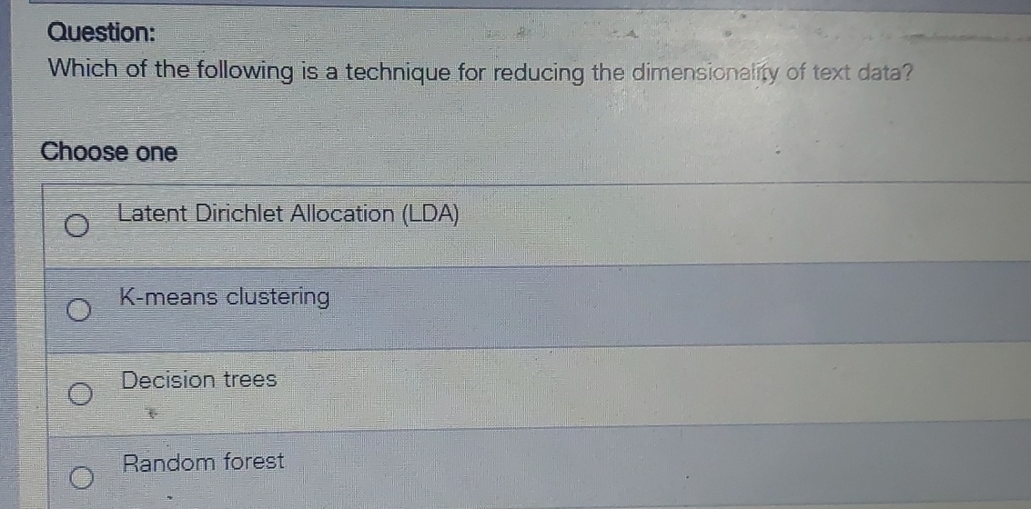 Question: Which of the following is a technique