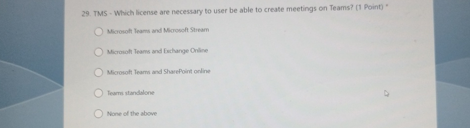 TMS - Which license are necessary to user be able