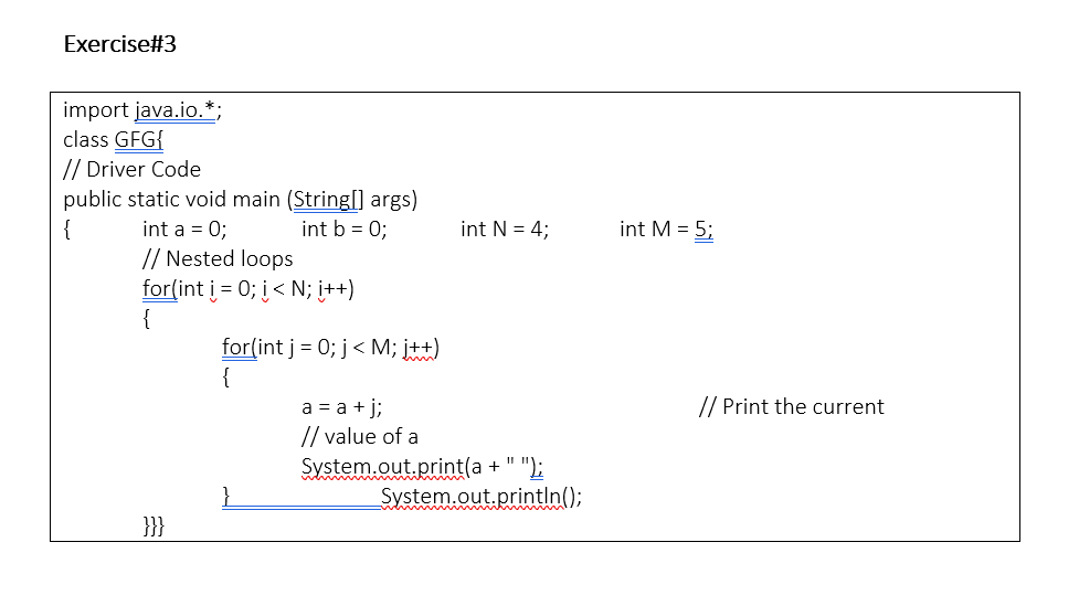 Exercise# 3 Calculate the efficiency Big O