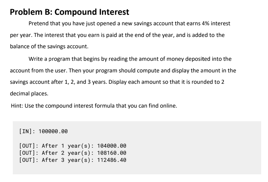 create a python code for the given problem.