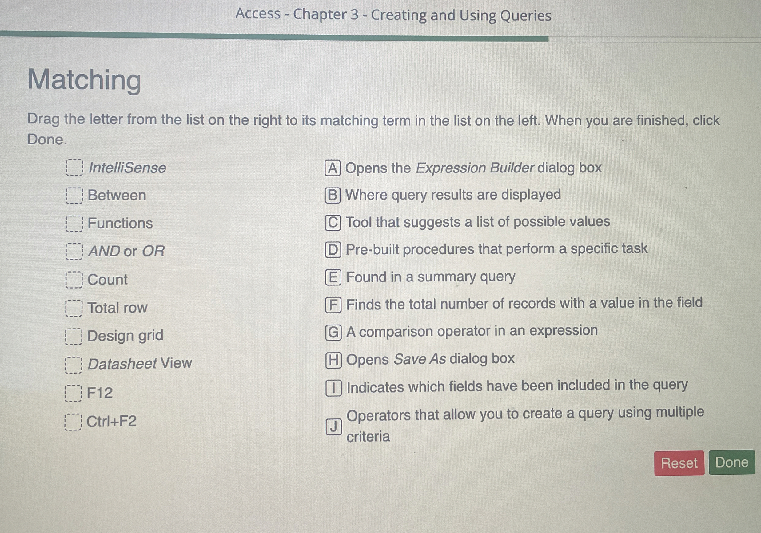 Access - Chapter 3 - Creatins how to right click