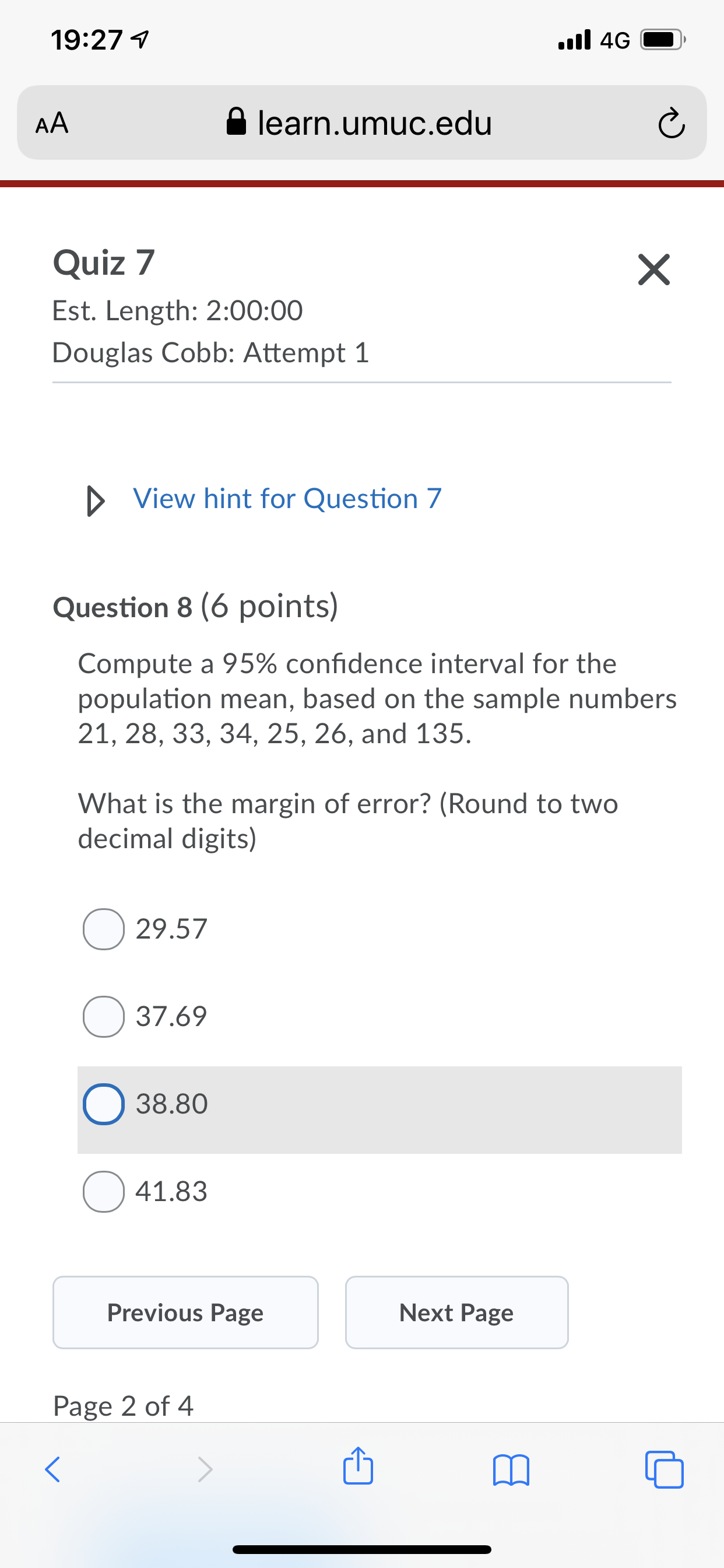 Please help answer question 8 19:27 4 .all 4G AA