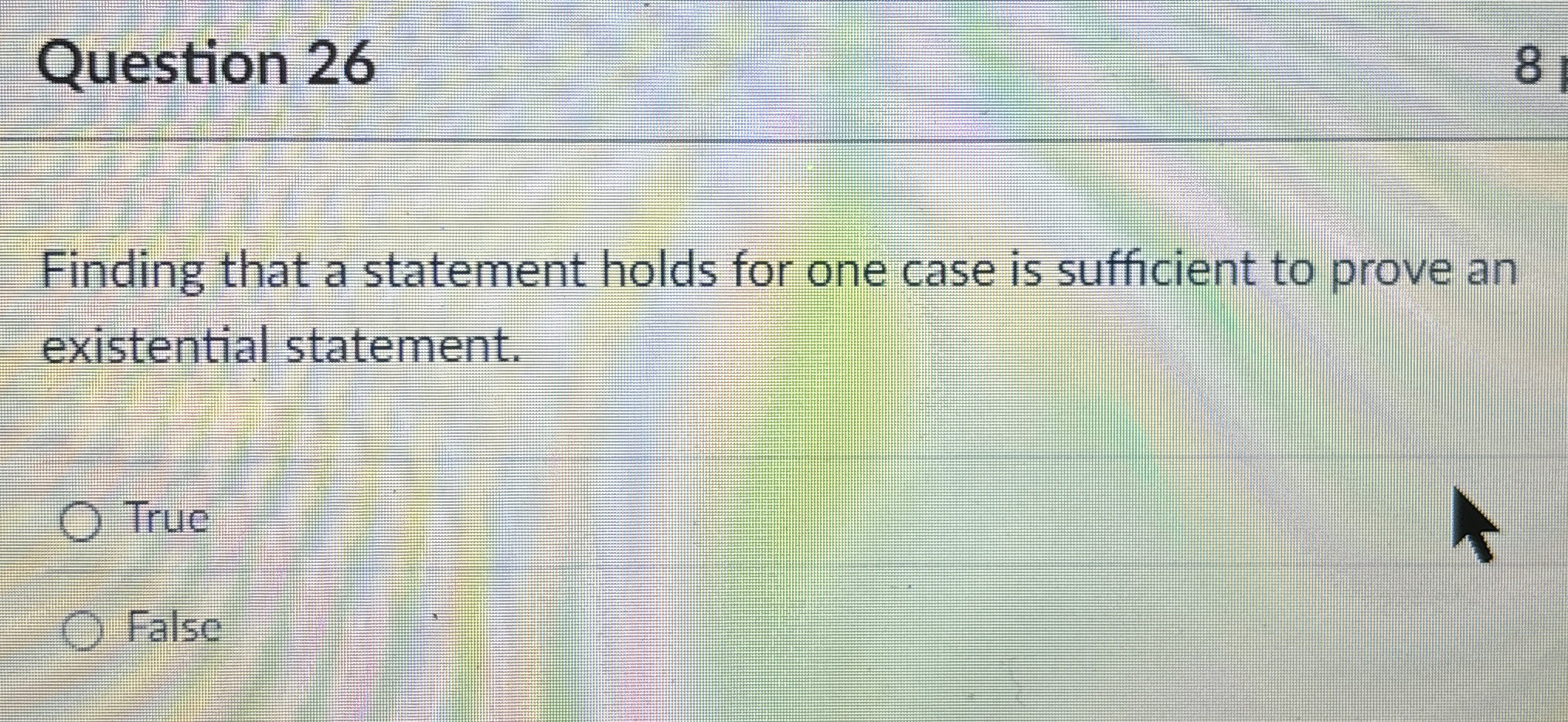 Question 2 6 Finding that a statement holds for