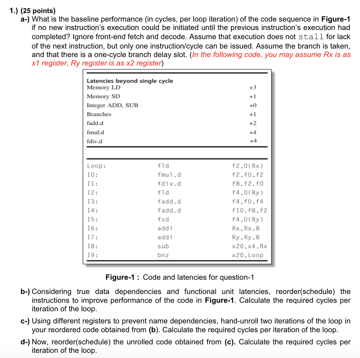 1 . ) ( 2 5 points ) a - ) What is the baseline
