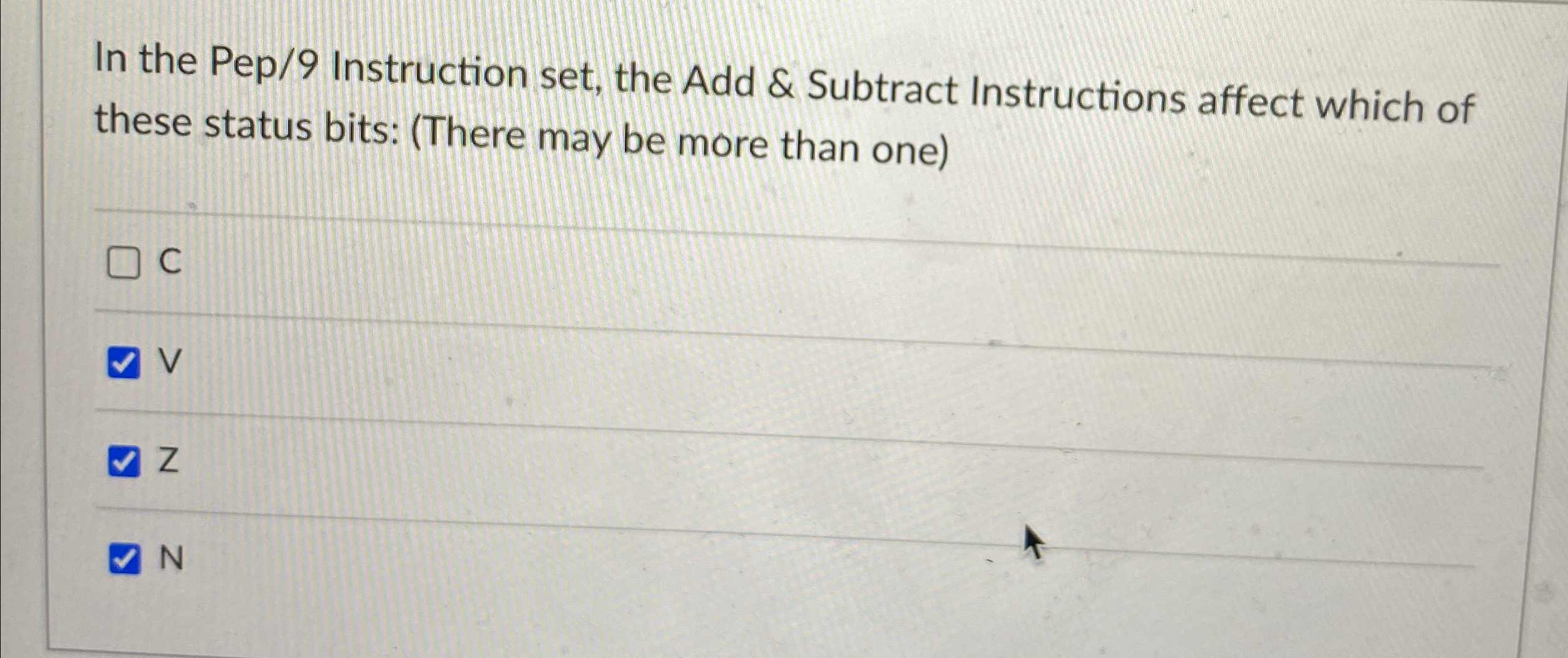 In the Pep / 9 Instruction set, the Add &