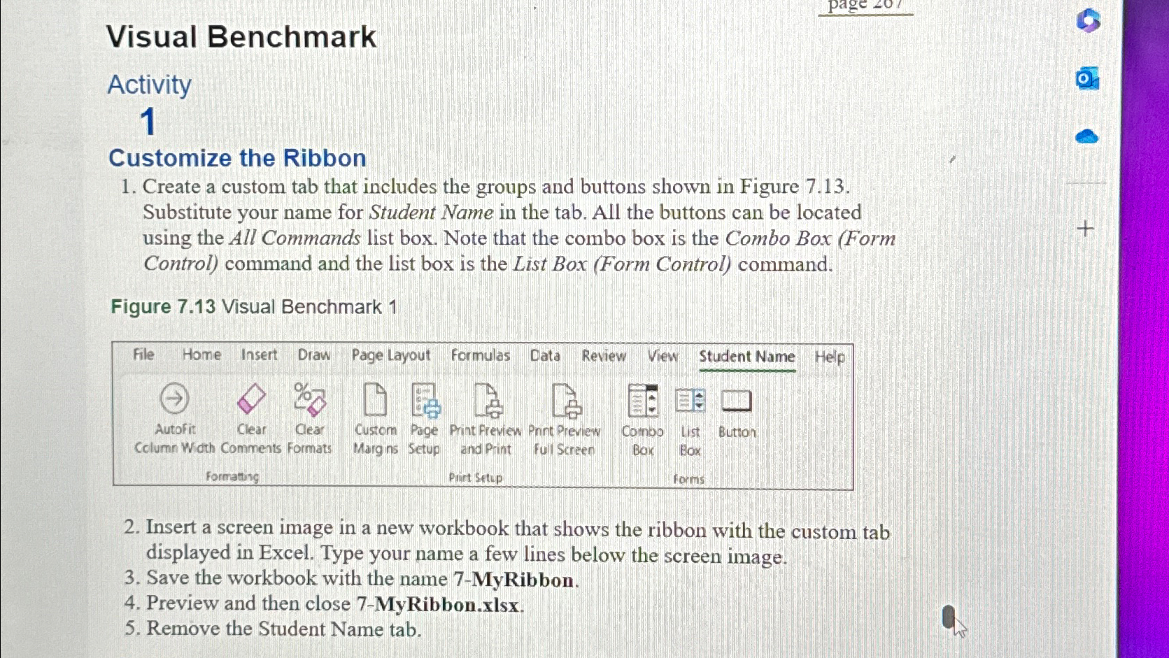 Visual Benchmark Activity 1 Customize the Ribbon